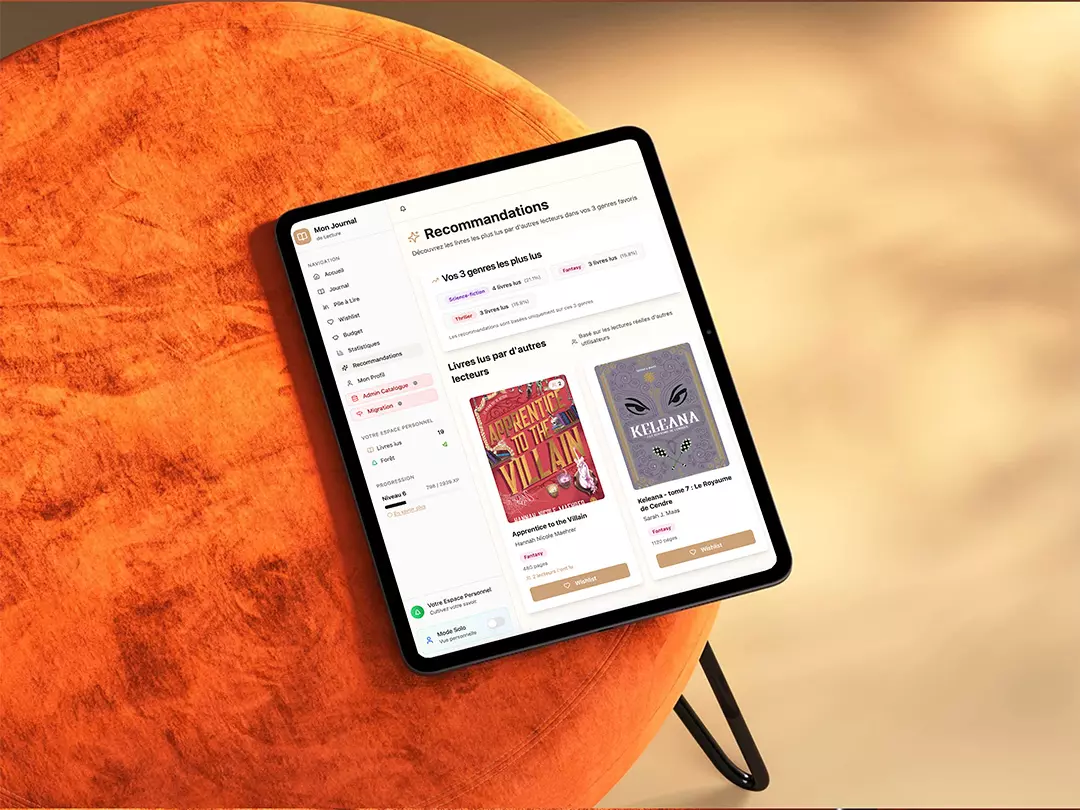 Application de suivi de lecture gratuite : recommandations de romans